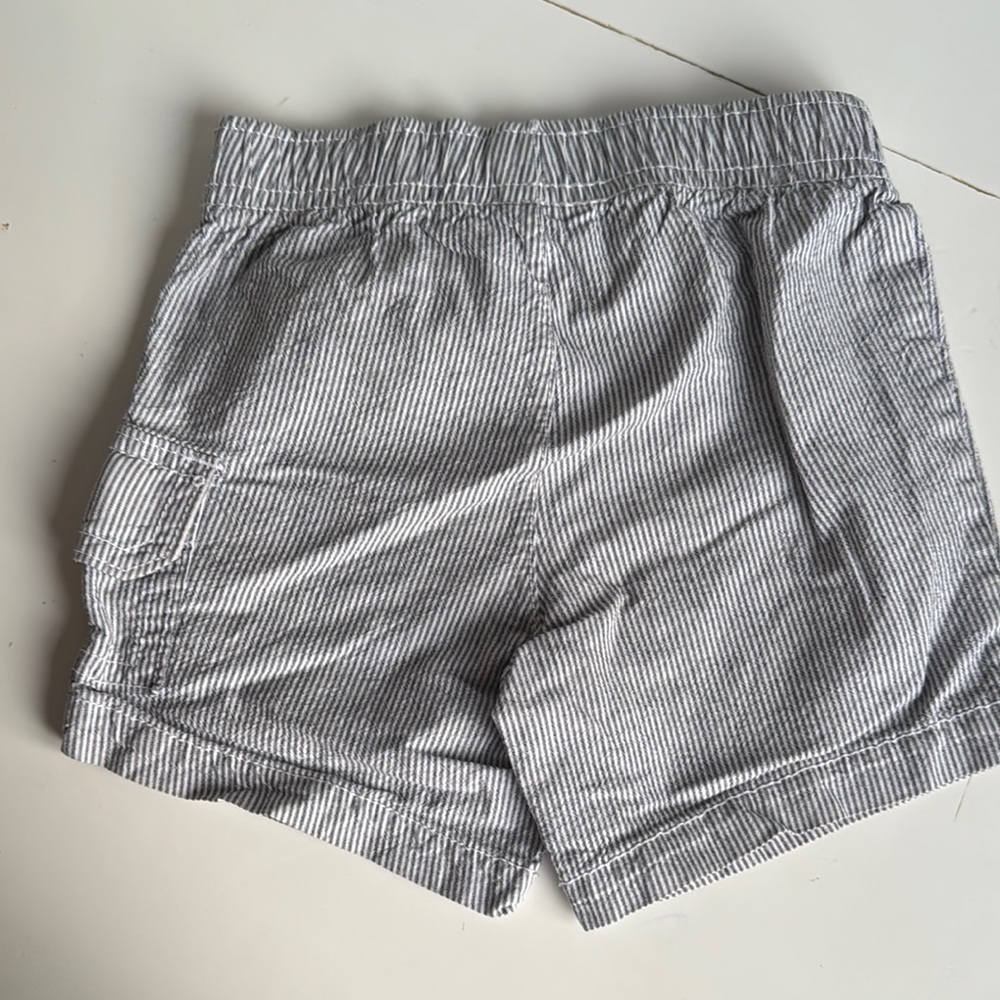 Striped Shorts with Orange Drawstring - Picture 3 of 3